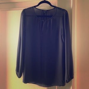 Gray Button Down Blouse